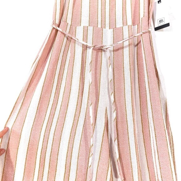 NWT Rip Curl Boho Palm Belted Jumpsuit Wide Leg Ankle Crop Medium Vintage Stripe - Picture 5 of 14